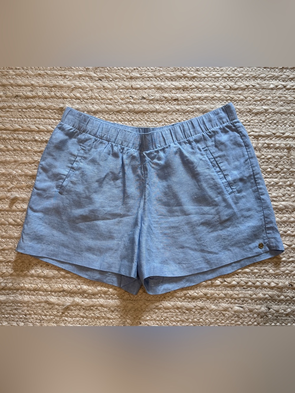 Lilly Pulitzer Blue 100% Linen Pull On Shorts XL